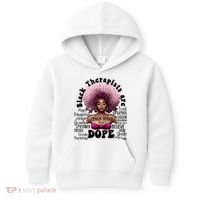 Black Therapists Are Dope Floral Afro Black Queen Cool Gift Kids Hoodie thumb 0