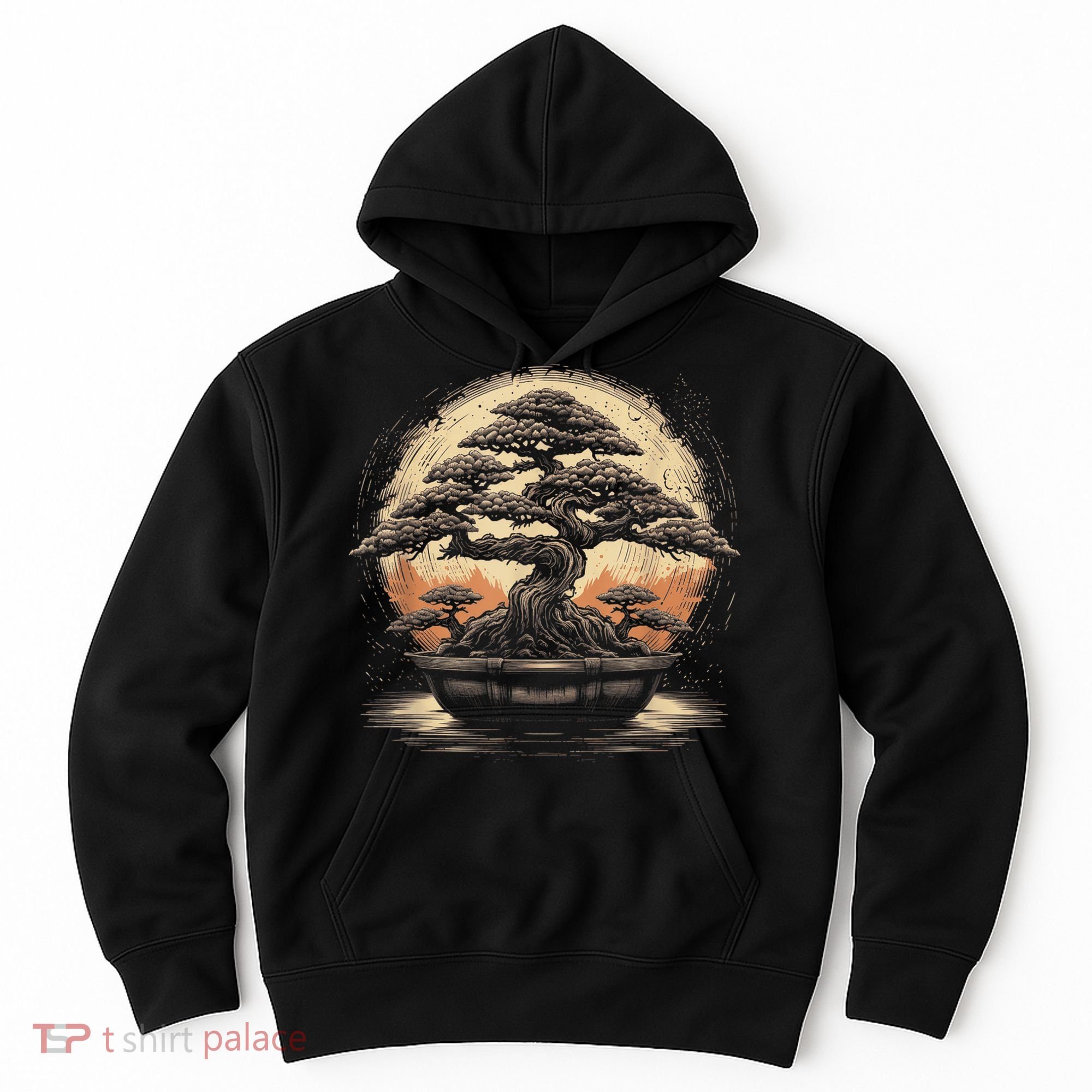 Bonsai Tree And The Rising Sun In Japan Hoodie