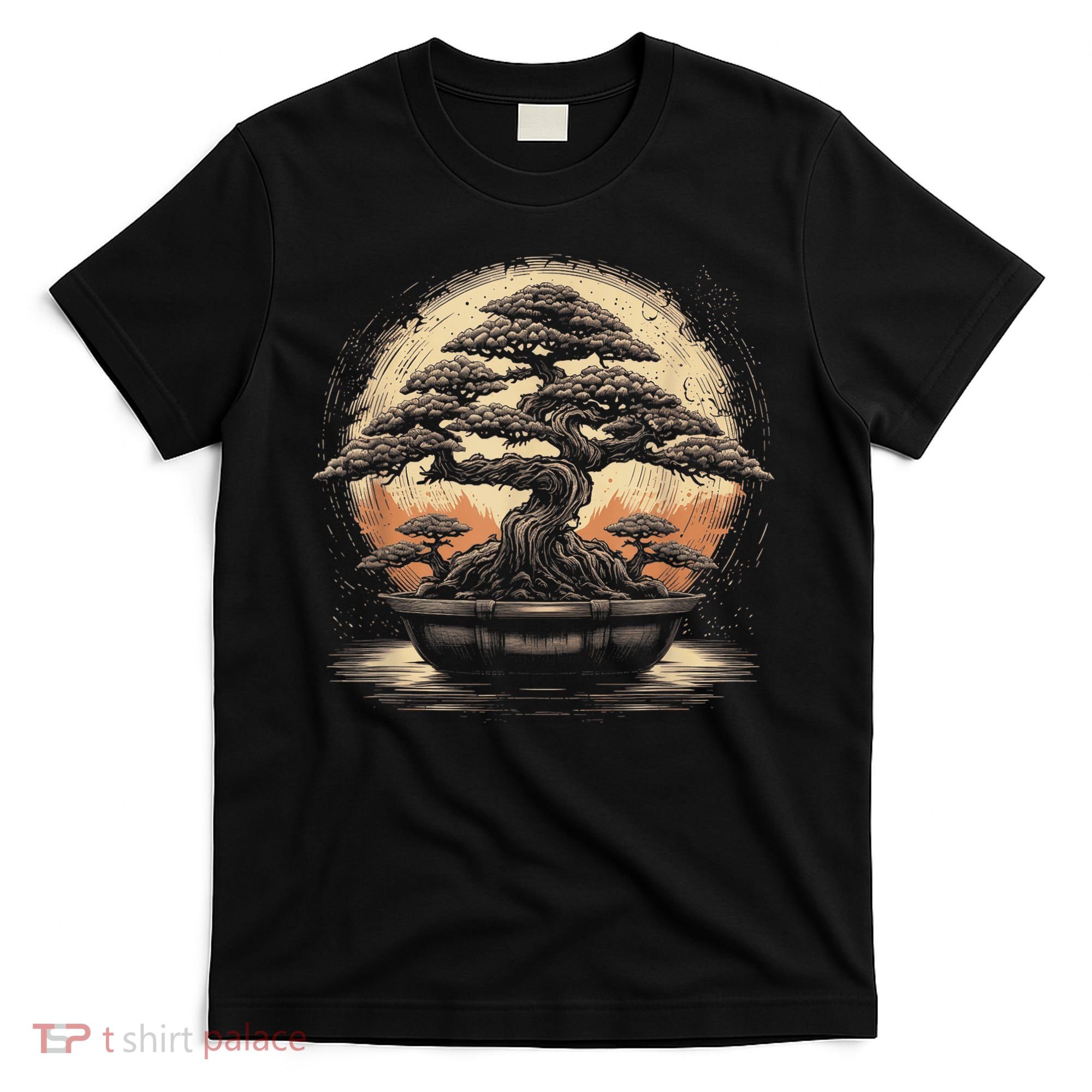 Bonsai Tree And The Rising Sun In Japan T-Shirt