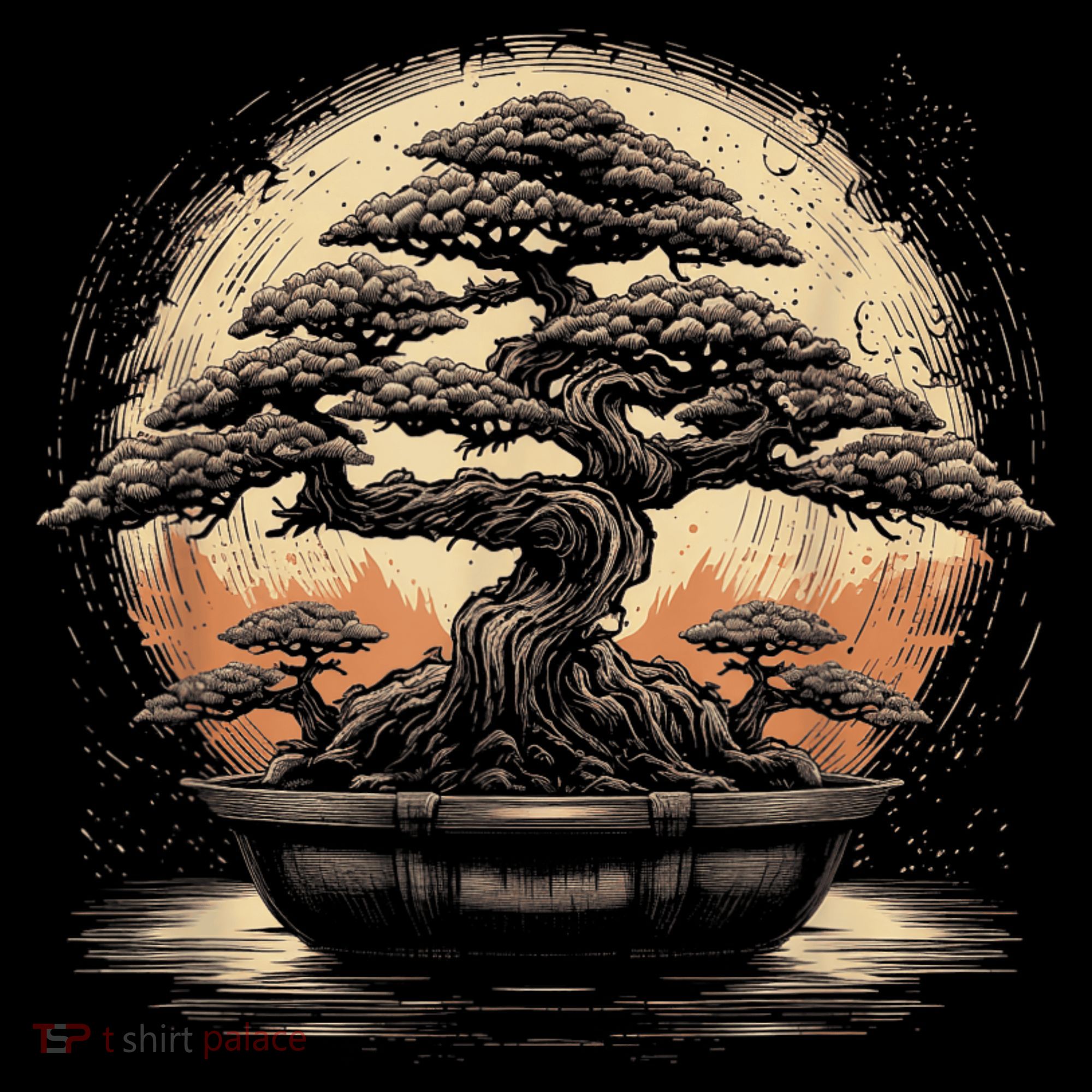 Bonsai Tree And The Rising Sun In Japan Coffee Mug