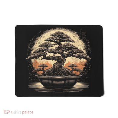 Bonsai Tree And The Rising Sun In Japan Mousepad