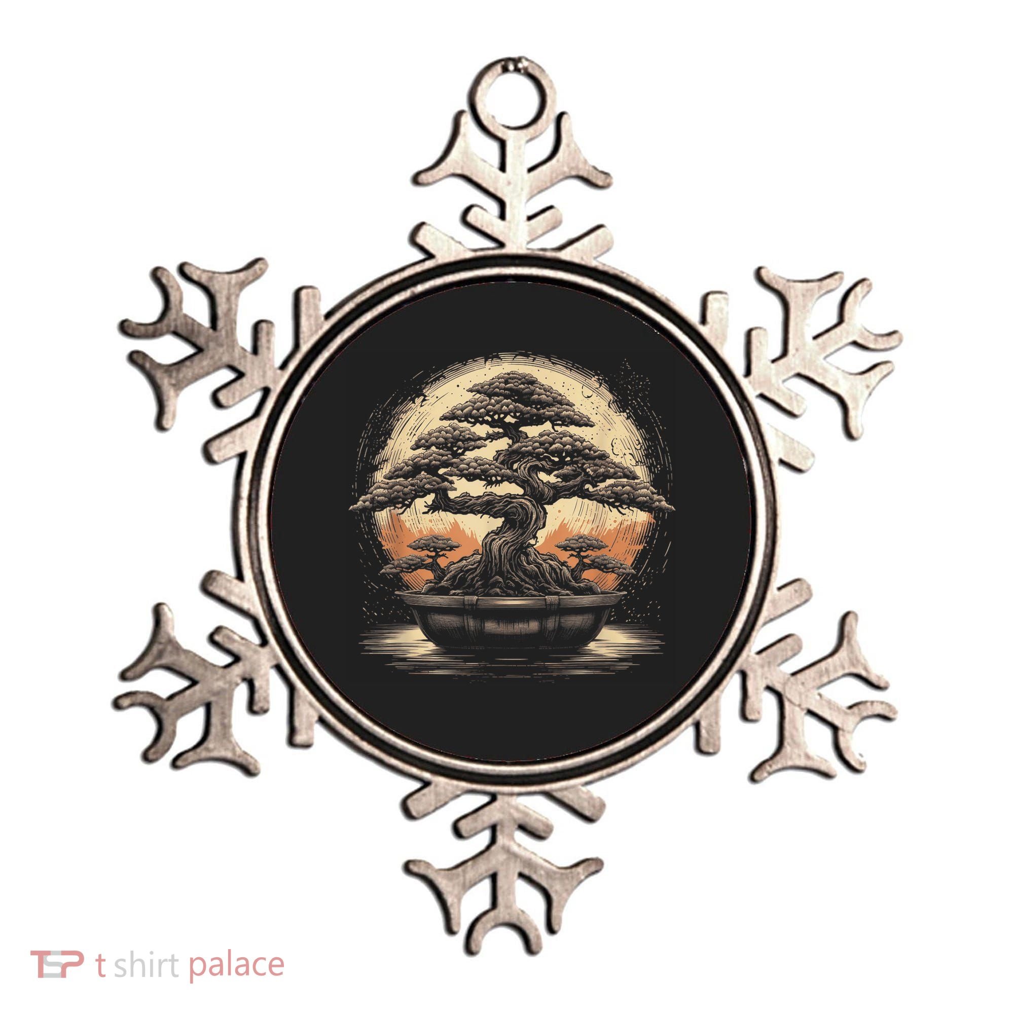 Bonsai Tree And The Rising Sun In Japan Ornament