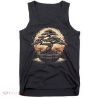 Bonsai Tree And The Rising Sun In Japan Tank Top thumb 0