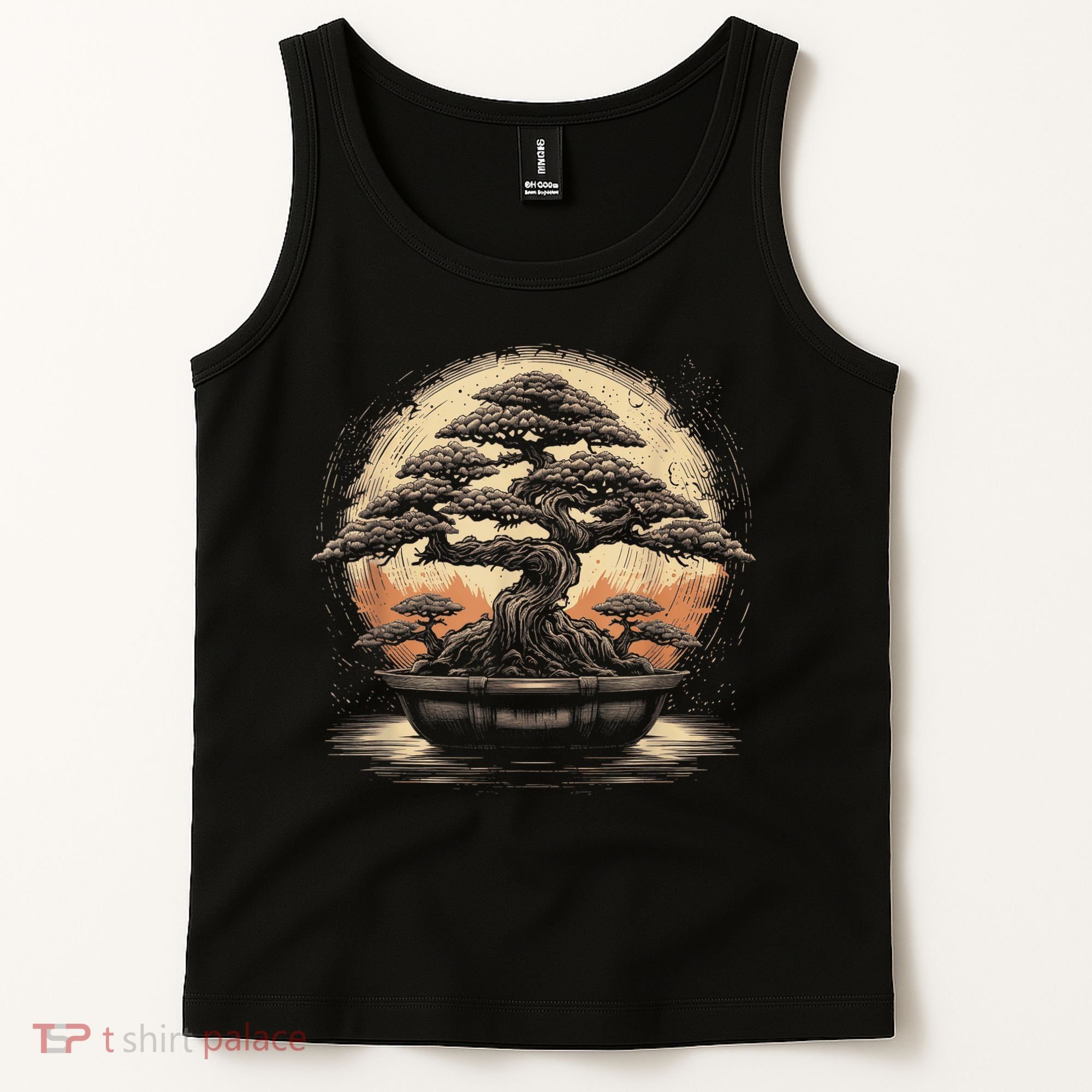 Bonsai Tree And The Rising Sun In Japan Tank Top