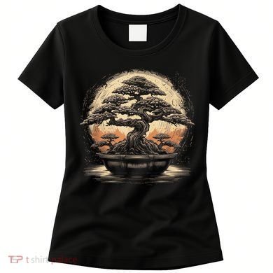 Bonsai Tree And The Rising Sun In Japan Women's T-Shirt