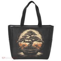 Bonsai Tree And The Rising Sun In Japan Tote Bag thumb 0