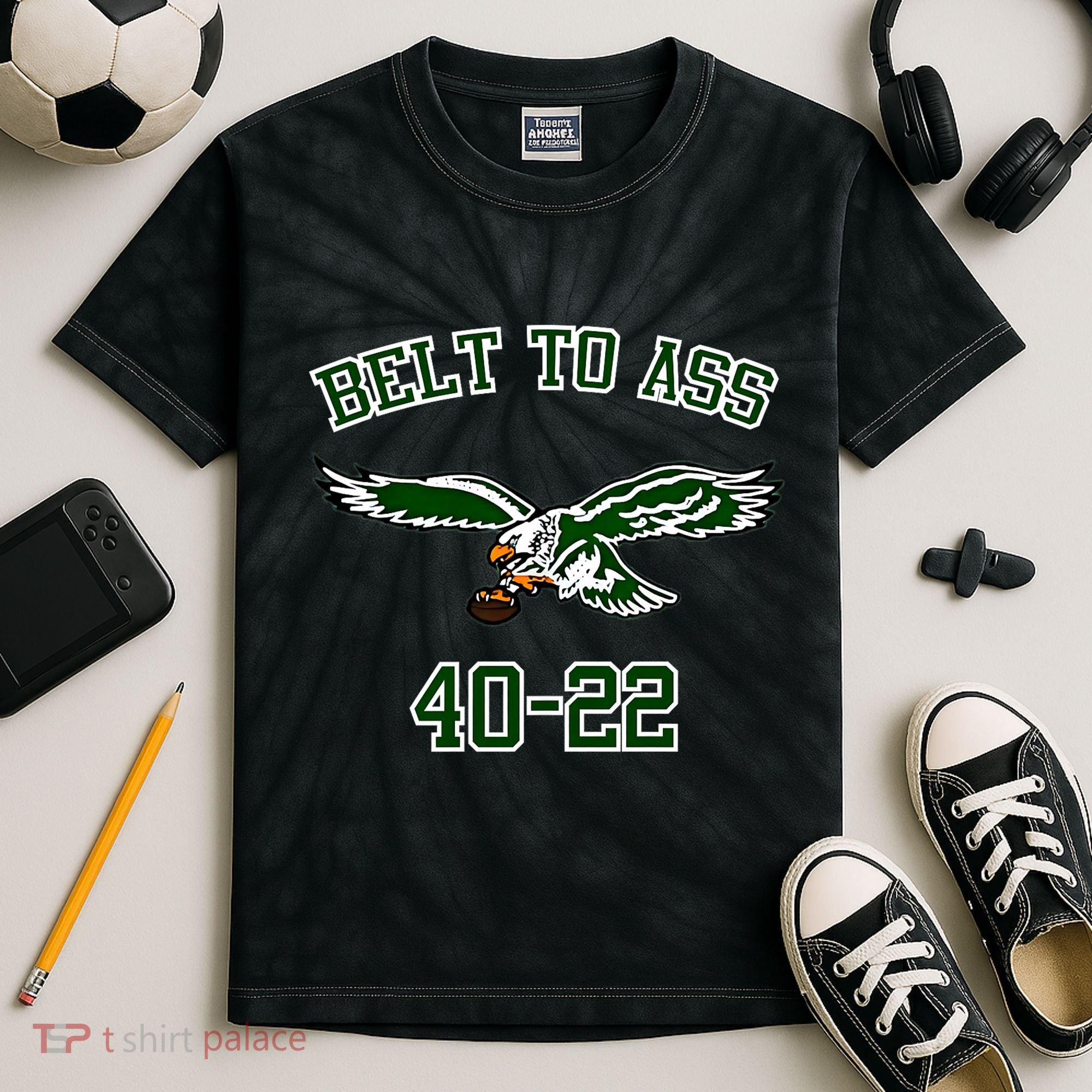 Belt To Ass 40 22 Kids Tie-Dye T-Shirt