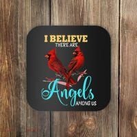 Believe There Are Angels Among Of Us Cardinal Bird Lovers Coaster thumb 0