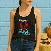 Believe There Are Angels Among Of Us Cardinal Bird Lovers Women's Tank Top thumb 2