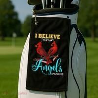 Believe There Are Angels Among Of Us Cardinal Bird Lovers Golf Towel thumb 2