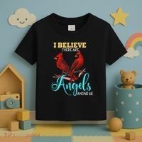Believe There Are Angels Among Of Us Cardinal Bird Lovers Toddler T-Shirt thumb 3