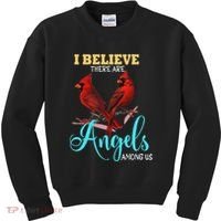Believe There Are Angels Among Of Us Cardinal Bird Lovers Kids Sweatshirt thumb 0