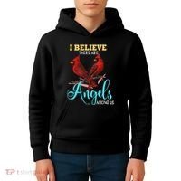 Believe There Are Angels Among Of Us Cardinal Bird Lovers Kids Hoodie thumb 4