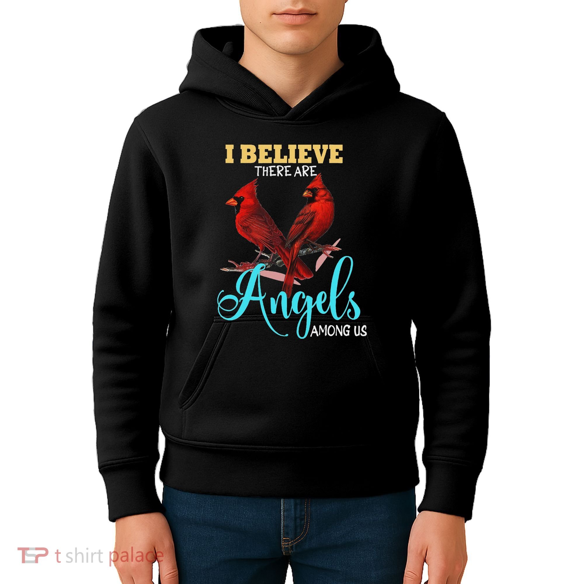 Believe There Are Angels Among Of Us Cardinal Bird Lovers Kids Hoodie