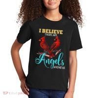 Believe There Are Angels Among Of Us Cardinal Bird Lovers Kids T-Shirt thumb 2