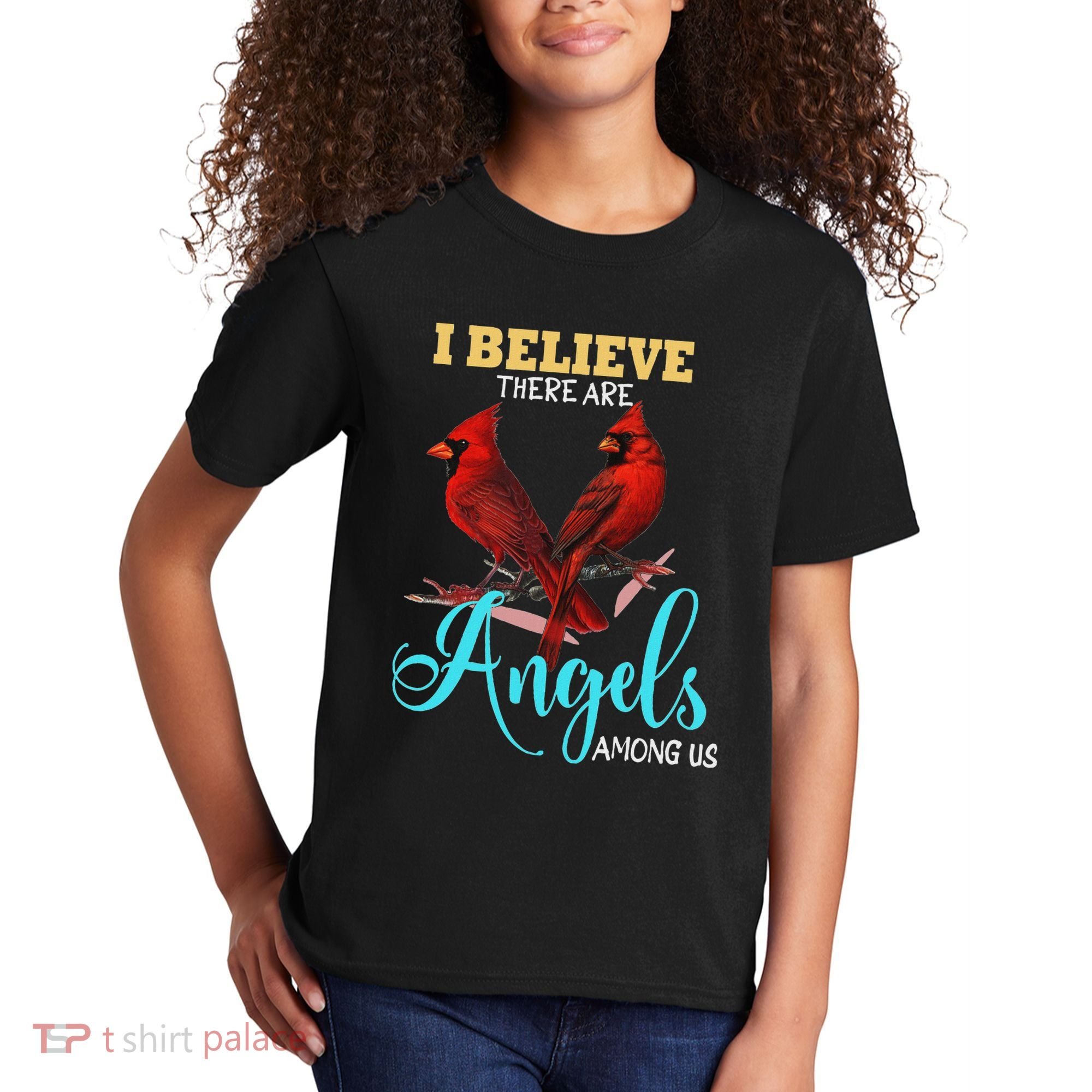 Believe There Are Angels Among Of Us Cardinal Bird Lovers Kids T-Shirt