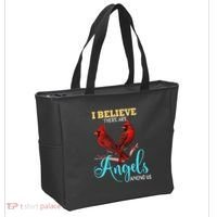 Believe There Are Angels Among Of Us Cardinal Bird Lovers Tote Bag thumb 2
