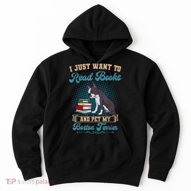 Boston Terrier American Gentleman Bibliophile Book Lover Hoodie