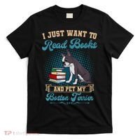Boston Terrier American Gentleman Bibliophile Book Lover T-Shirt thumb 0