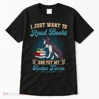 Boston Terrier American Gentleman Bibliophile Book Lover Tall T-Shirt thumb 0