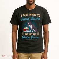 Boston Terrier American Gentleman Bibliophile Book Lover Tall T-Shirt thumb 2