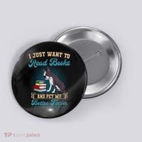 Boston Terrier American Gentleman Bibliophile Book Lover Button thumb 0
