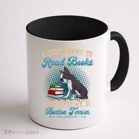 Boston Terrier American Gentleman Bibliophile Book Lover Coffee Mug thumb 1