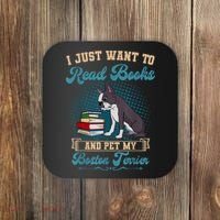 Boston Terrier American Gentleman Bibliophile Book Lover Coaster thumb 0