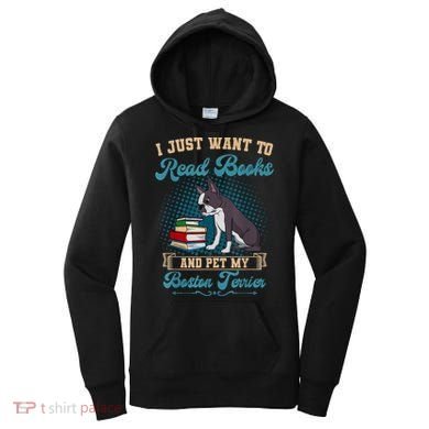 Boston Terrier American Gentleman Bibliophile Book Lover Women's Hoodie