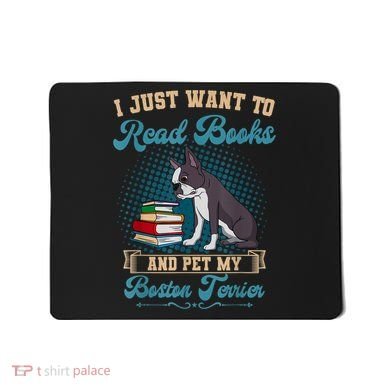 Boston Terrier American Gentleman Bibliophile Book Lover Mousepad