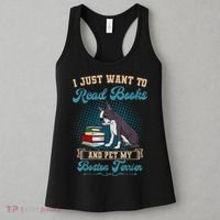 Boston Terrier American Gentleman Bibliophile Book Lover Women's Tank Top thumb 3
