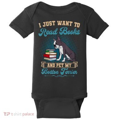 Boston Terrier American Gentleman Bibliophile Book Lover Baby Bodysuit