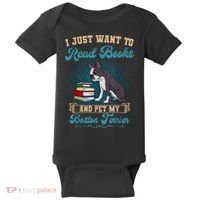 Boston Terrier American Gentleman Bibliophile Book Lover Baby Bodysuit thumb 0