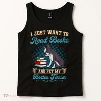 Boston Terrier American Gentleman Bibliophile Book Lover Tank Top thumb 2