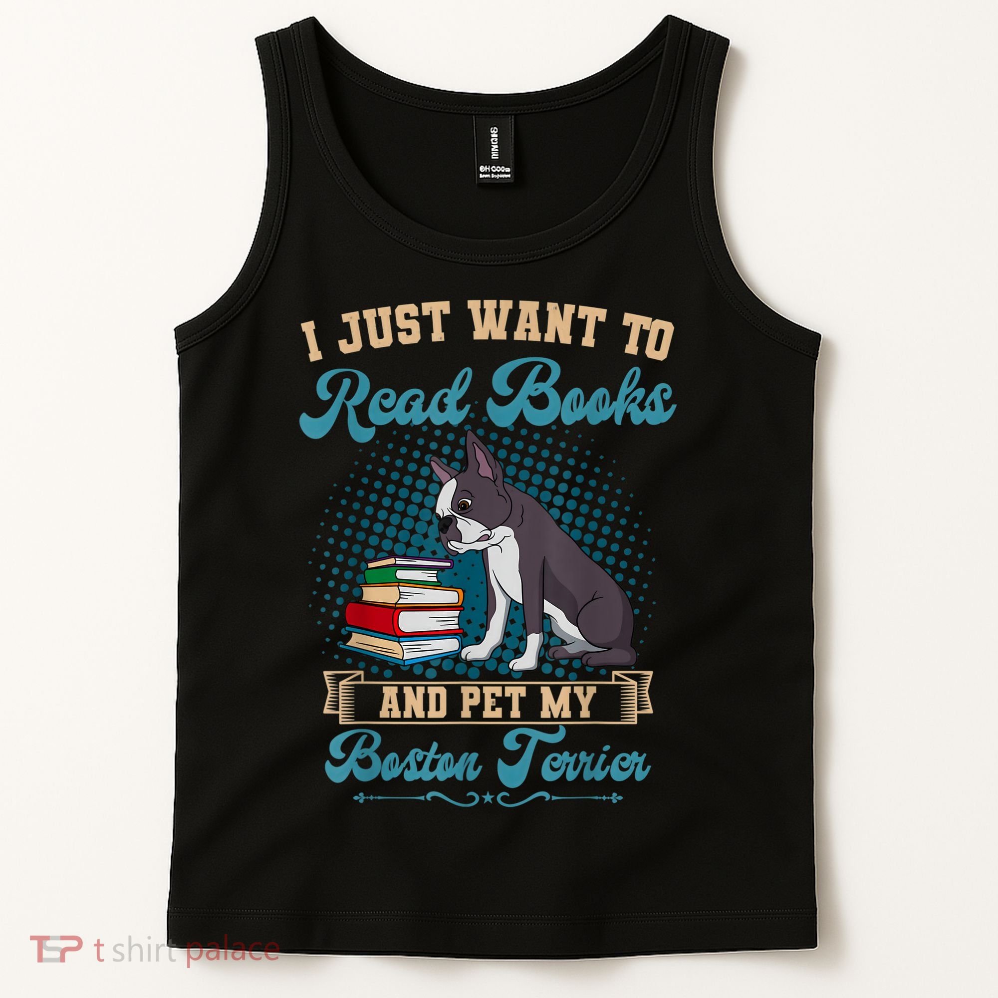 Boston Terrier American Gentleman Bibliophile Book Lover Tank Top