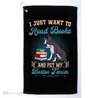 Boston Terrier American Gentleman Bibliophile Book Lover Golf Towel thumb 0