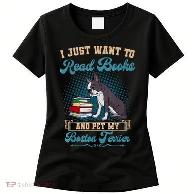Boston Terrier American Gentleman Bibliophile Book Lover Women's T-Shirt