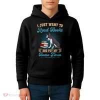 Boston Terrier American Gentleman Bibliophile Book Lover Kids Hoodie thumb 4