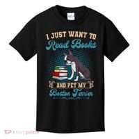 Boston Terrier American Gentleman Bibliophile Book Lover Kids T-Shirt thumb 0