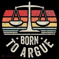 Born To Argue Scales Balance Retro Look Coffee Mug thumb 5