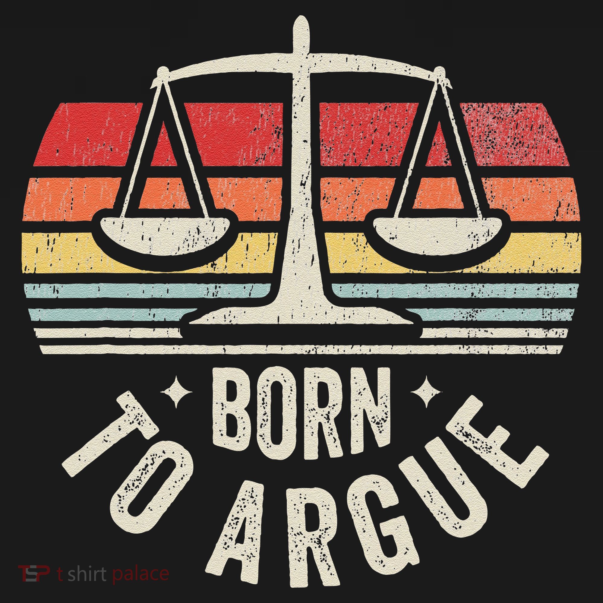 Born To Argue Scales Balance Retro Look Women's Hoodie
