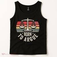 Born To Argue Scales Balance Retro Look Tank Top thumb 2