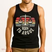 Born To Argue Scales Balance Retro Look Tank Top thumb 3