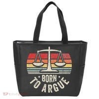 Born To Argue Scales Balance Retro Look Tote Bag thumb 0