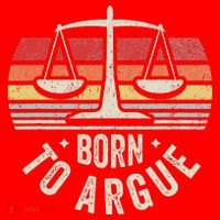 Born To Argue Scales Balance Retro Look Santa Hat thumb 1