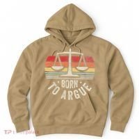 Born To Argue Scales Balance Retro Look Hoodie thumb 0
