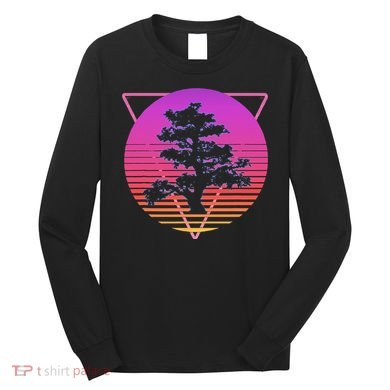 Bonsai Tree Art Japanese Retro Vaporwave Vintage 80s 90s Long Sleeve Shirt