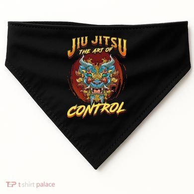 Bjj The Art Of Control Grappling Jiu Jitsu Foo Dog USA-Made Doggie Bandana