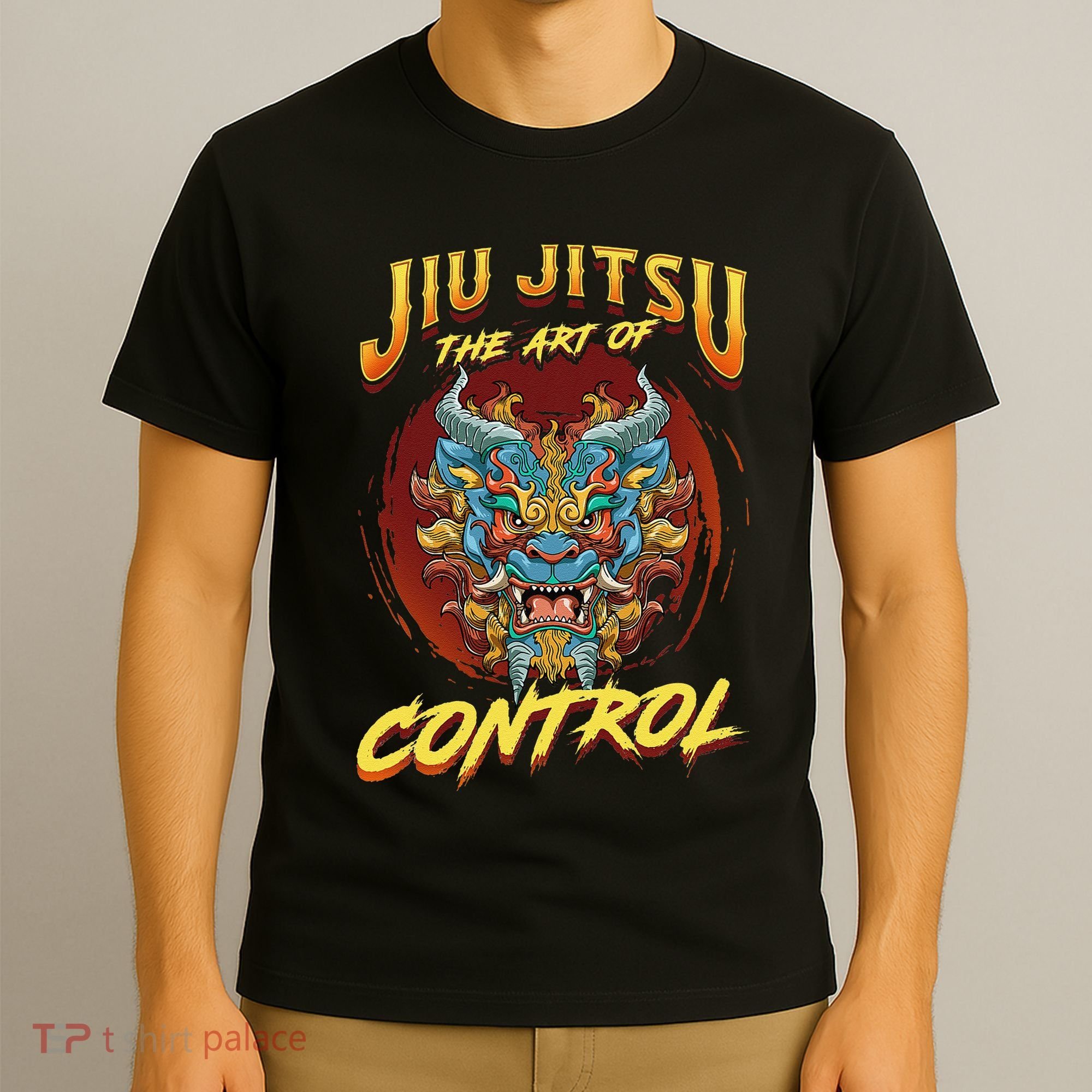 Bjj The Art Of Control Grappling Jiu Jitsu Foo Dog T-Shirt