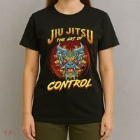 Bjj The Art Of Control Grappling Jiu Jitsu Foo Dog T-Shirt thumb 4